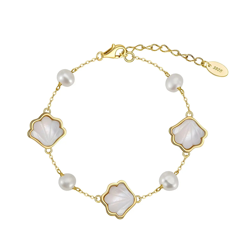 White shell pearl bracelet