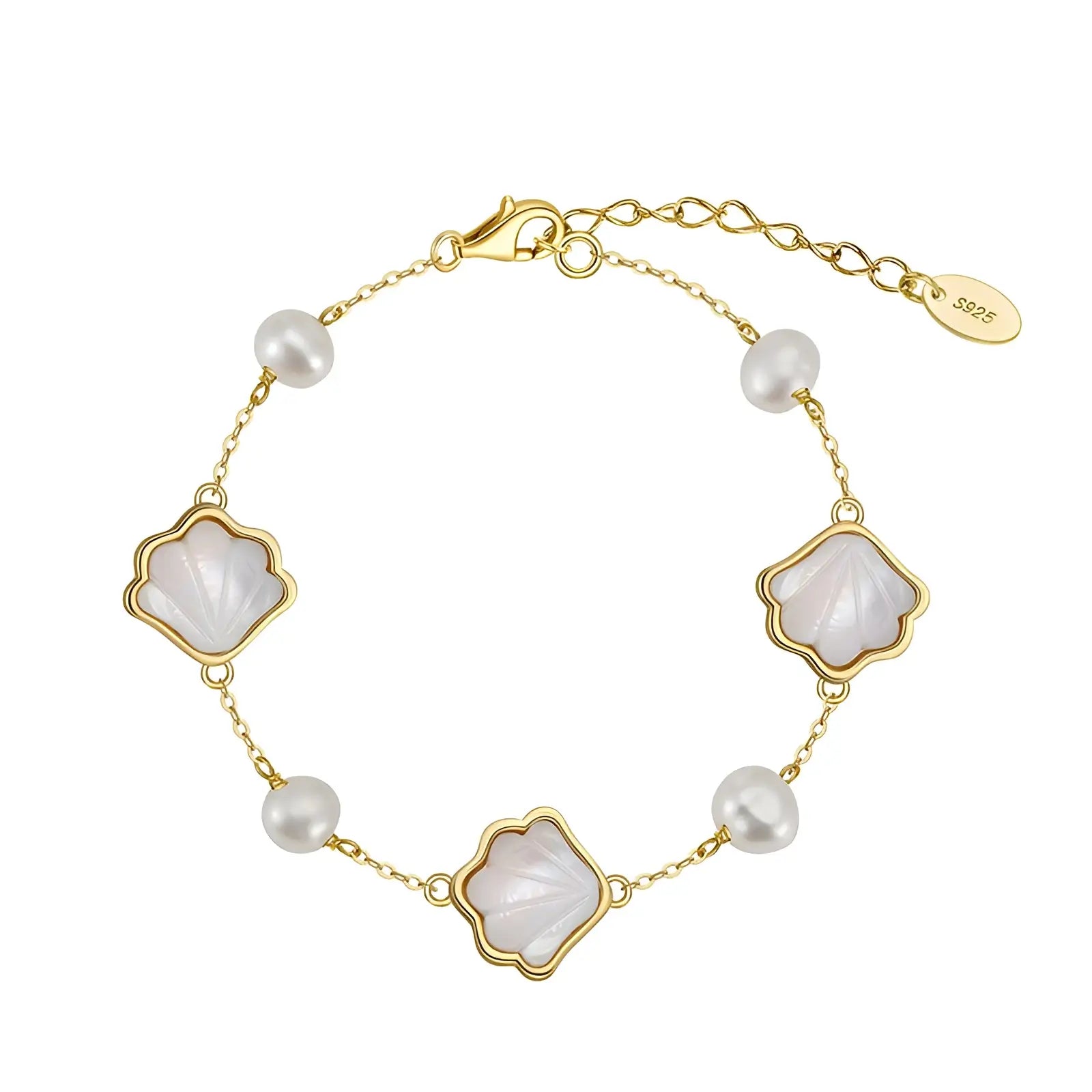 White shell pearl bracelet