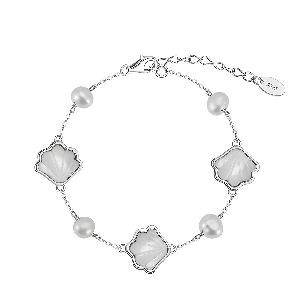 White shell pearl bracelet
